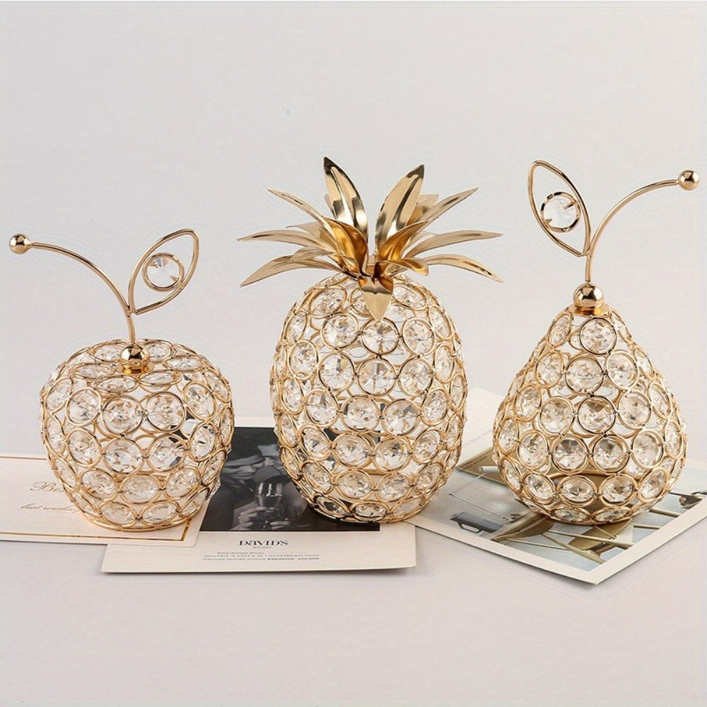 Handcrafted Crystal Pineapple Statue - Perfect for Wedding & Office Decor, No Power Needed