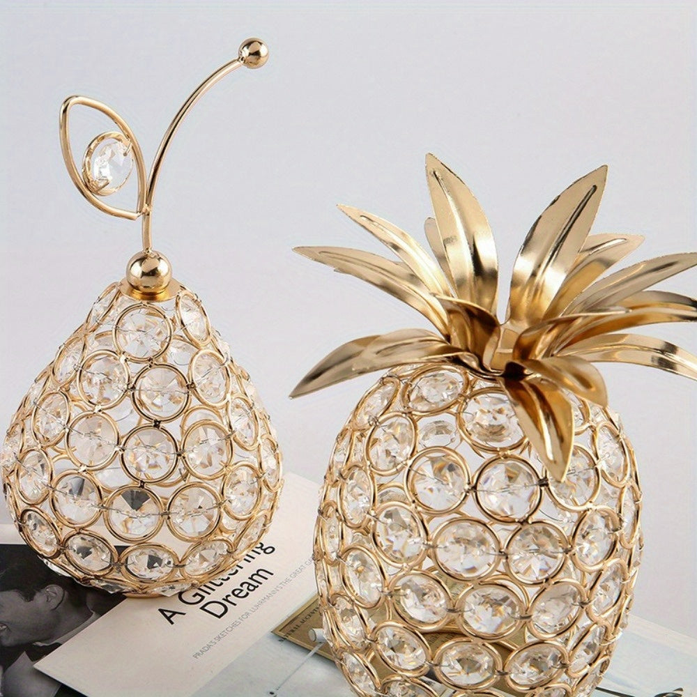 Handcrafted Crystal Pineapple Statue - Perfect for Wedding & Office Decor, No Power Needed