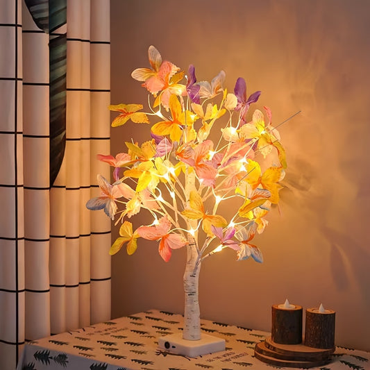 Elegant LED Birch Butterfly Lamp - Soft, Energy-Saving Light for Festive Decor, Perfect for Rooms & Offices, Battery Operated (AA), No Batteries Included