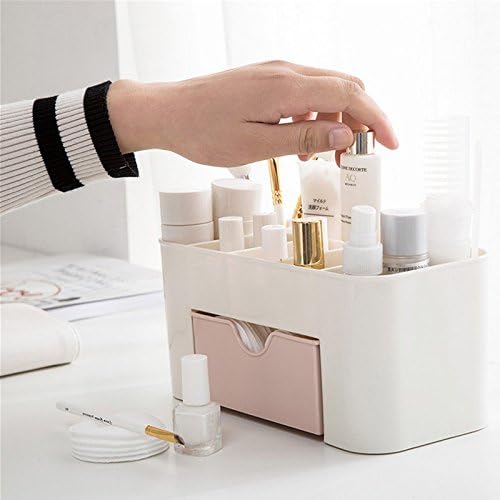 Plastic Makeup Organizer | Make Up Brush Storage Box With Drawer | Desktop Cosmetics Storage Box Division | Office Desk Organiser | Stationery Storage Box