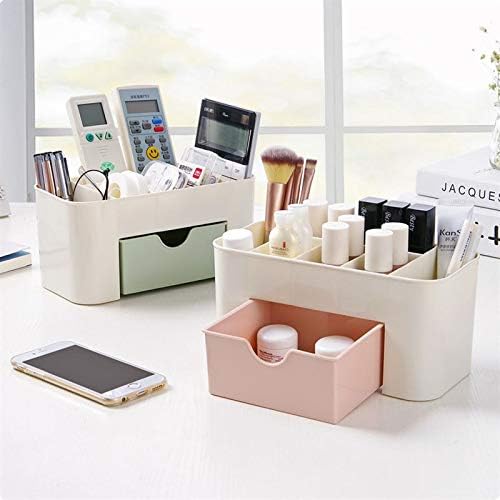 Plastic Makeup Organizer | Make Up Brush Storage Box With Drawer | Desktop Cosmetics Storage Box Division | Office Desk Organiser | Stationery Storage Box